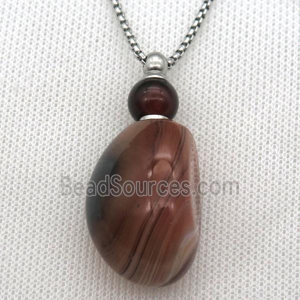 Botswana Agate perfume bottle Necklace