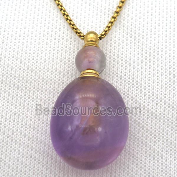 purple Amethyst perfume bottle Necklace