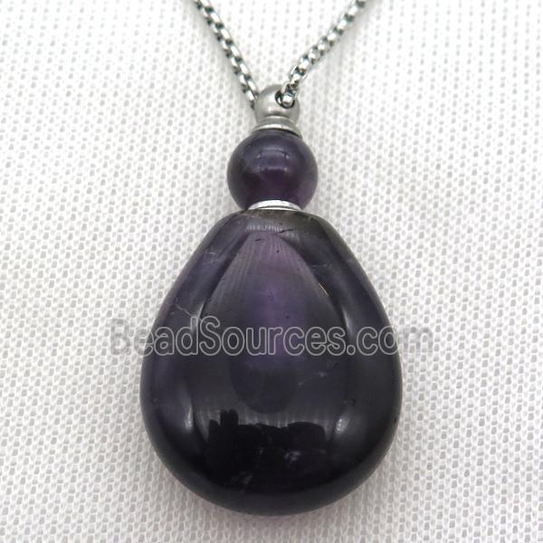 purple Amethyst perfume bottle Necklace