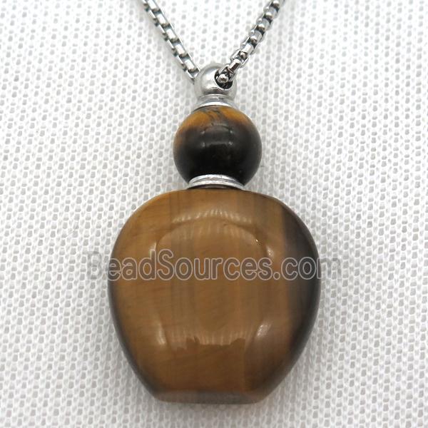 yellow Tiger eye stone perfume bottle Necklace