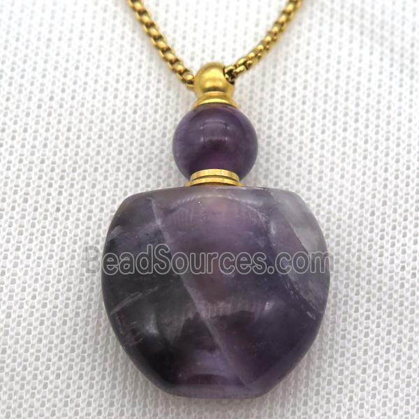 purple Fluorite perfume bottle Necklace