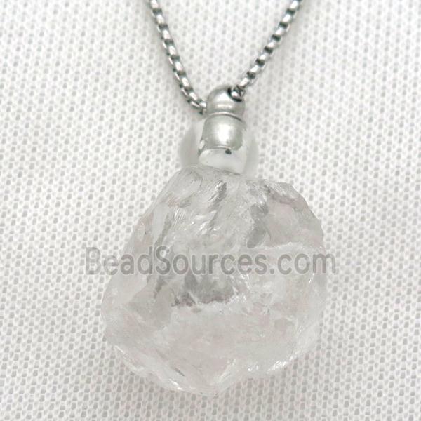 Clear Quartz perfume bottle Necklace