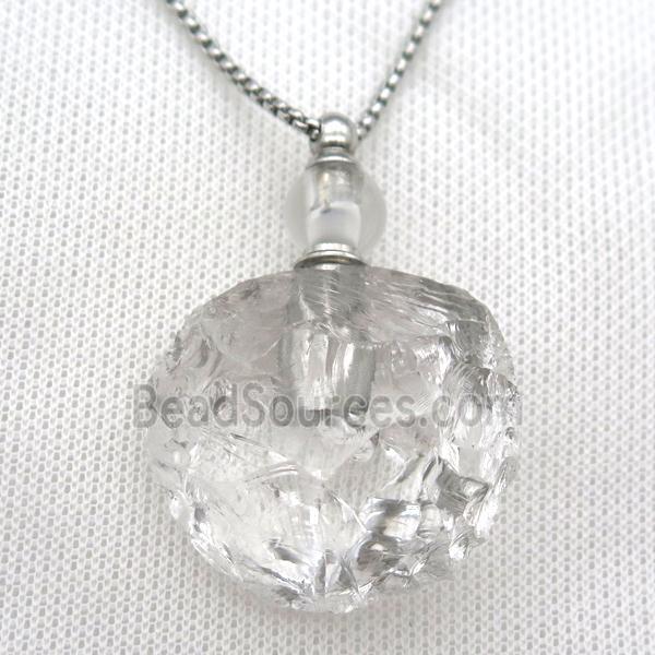 Clear Quartz perfume bottle Necklace