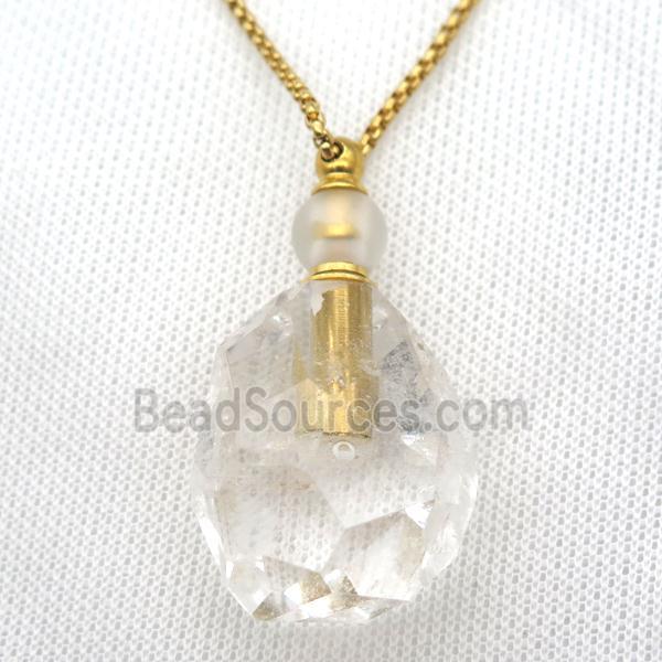 Clear Quartz perfume bottle Necklace