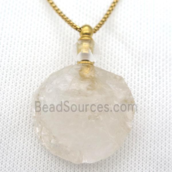 Clear Quartz perfume bottle Necklace