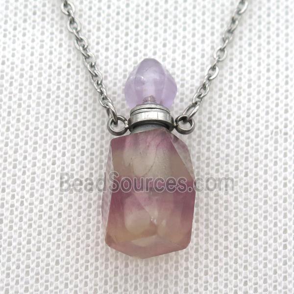 Fluorite perfume bottle Necklace