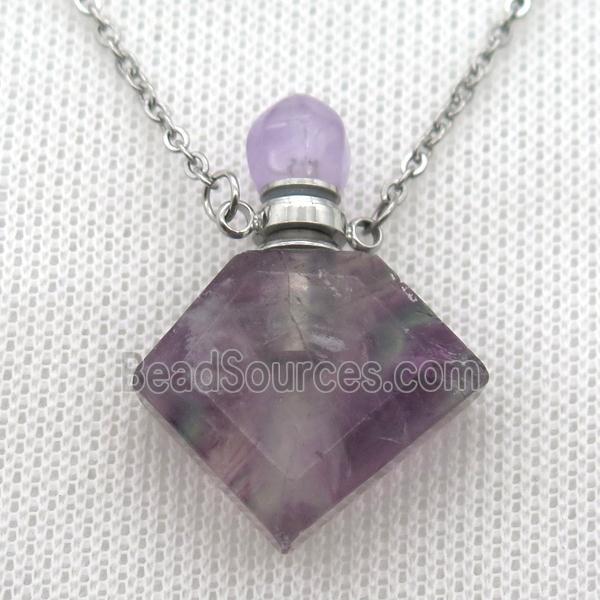 Fluorite perfume bottle Necklace