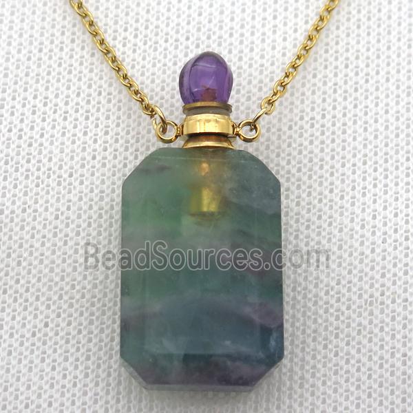 Fluorite perfume bottle Necklace