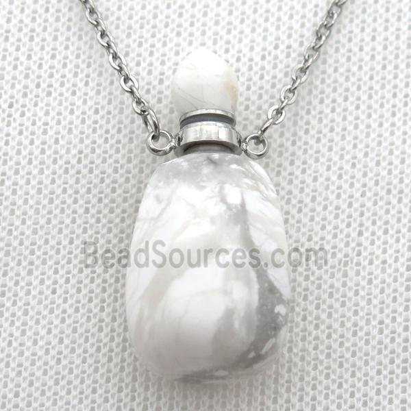 white Howlite Turquoise perfume bottle Necklace