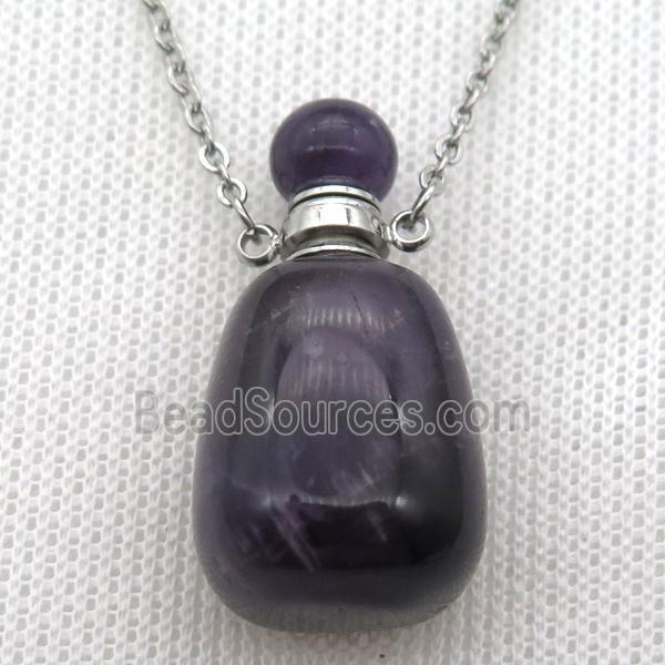 Amethyst perfume bottle Necklace