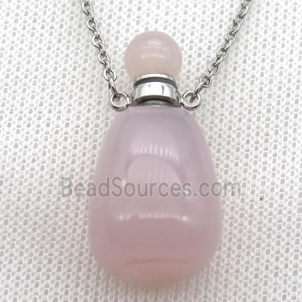 Rose Quartz perfume bottle Necklace