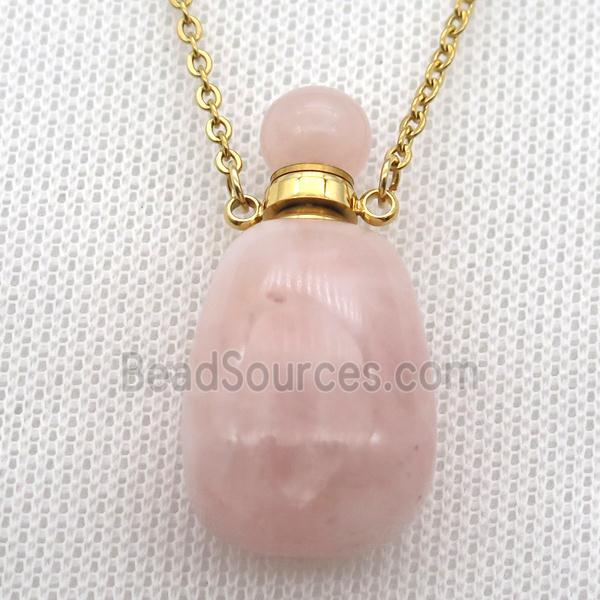 Rose Quartz perfume bottle Necklace