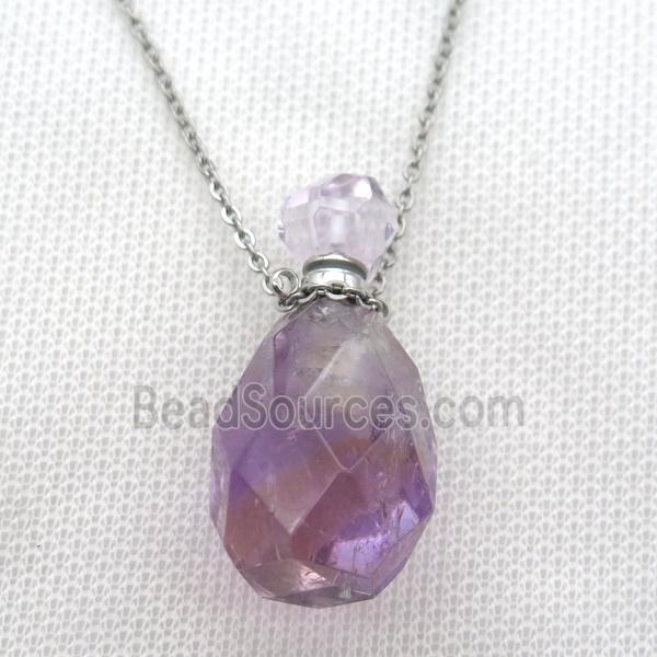 purple Amethyst perfume bottle Necklace