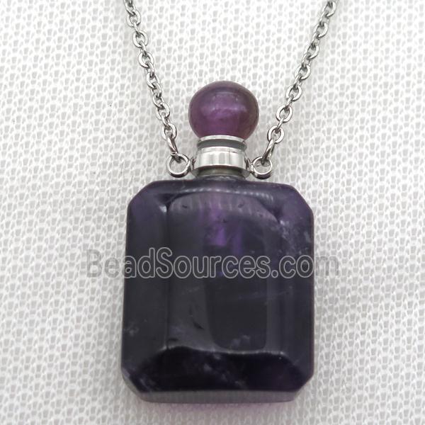 purple Amethyst perfume bottle Necklace