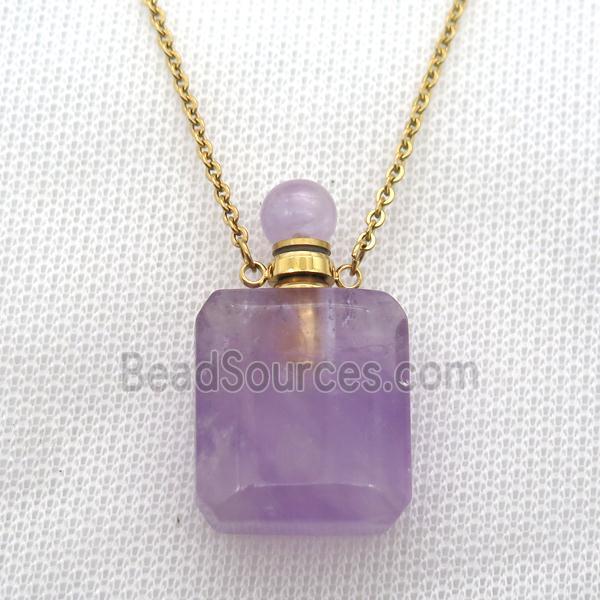 purple Amethyst perfume bottle Necklace