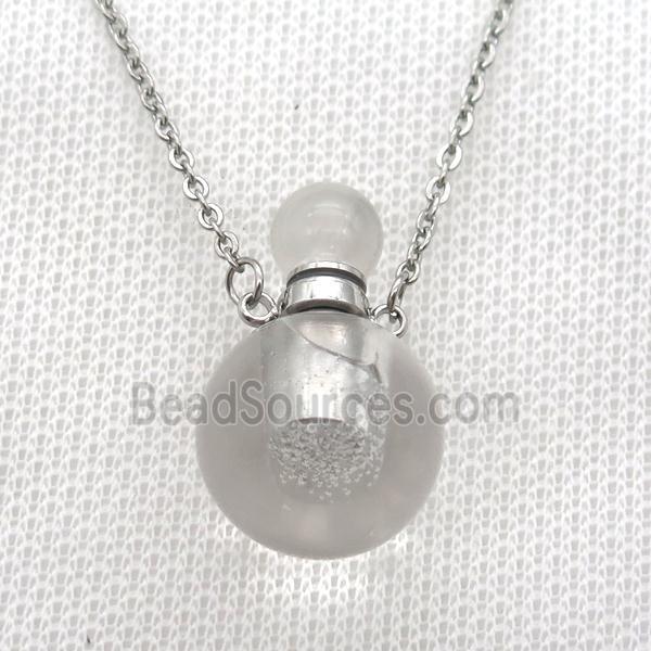 Clear Quartz perfume bottle Necklace