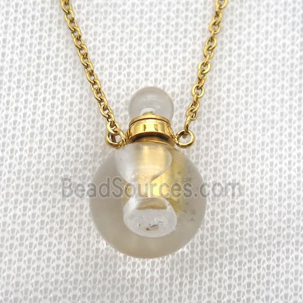 Clear Quartz perfume bottle Necklace