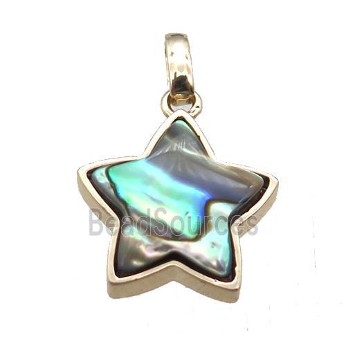 Abalone Shell star pendant, gold plated