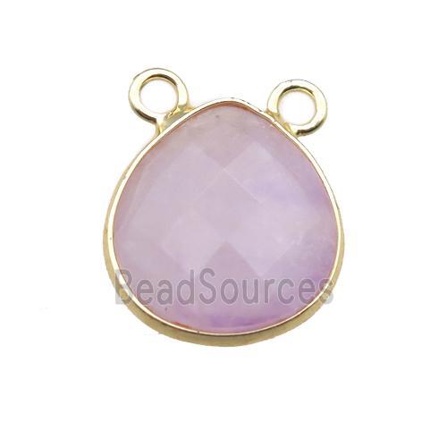 Amethyst teardrop pendant with 2loops