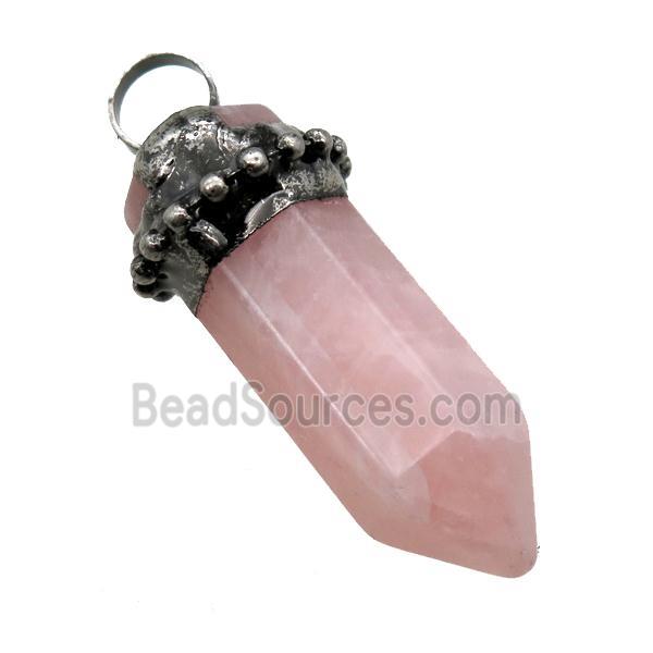 Rose Quartz bullet pendant