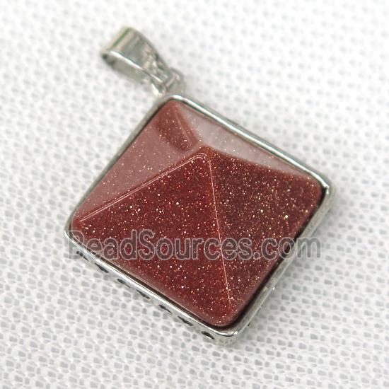 gold sandstone pyramid pendant