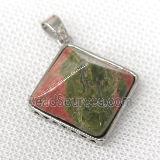 Unakite pyramid pendant