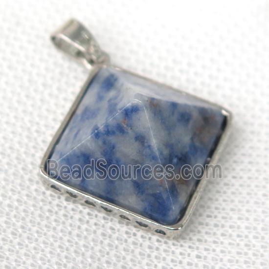 blue spotted jasper pyramid pendant