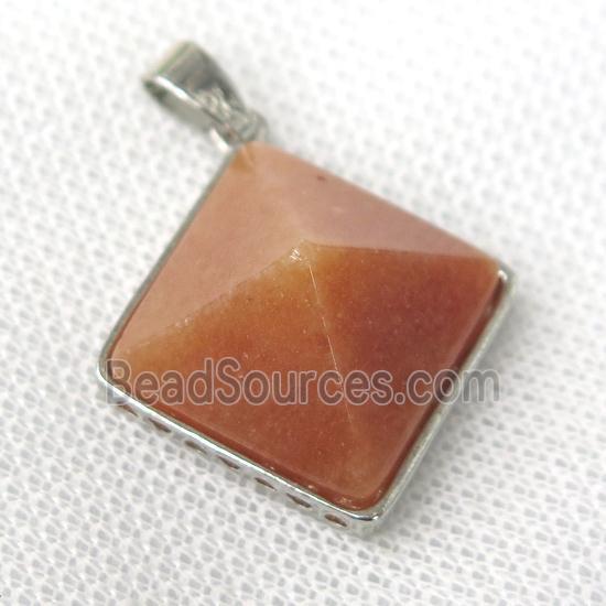 red Aventurine pyramid pendant