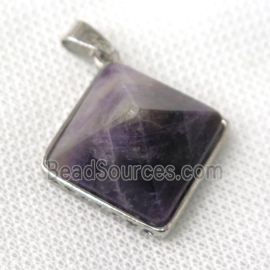 purple Amethyst pyramid pendant