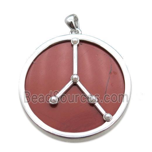 Red Jasper Cancer pendant, circle