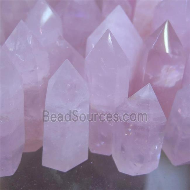 Rose Quartz point bullet Tower Undrilled