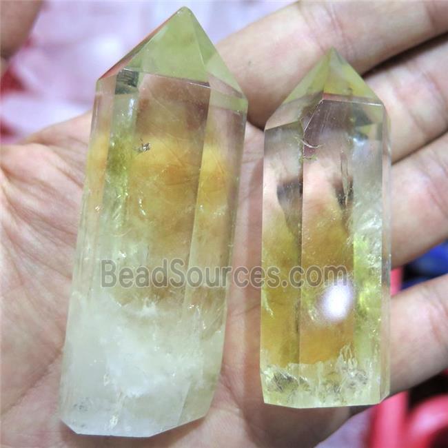 yellow Citrine point bullet Tower Undrilled