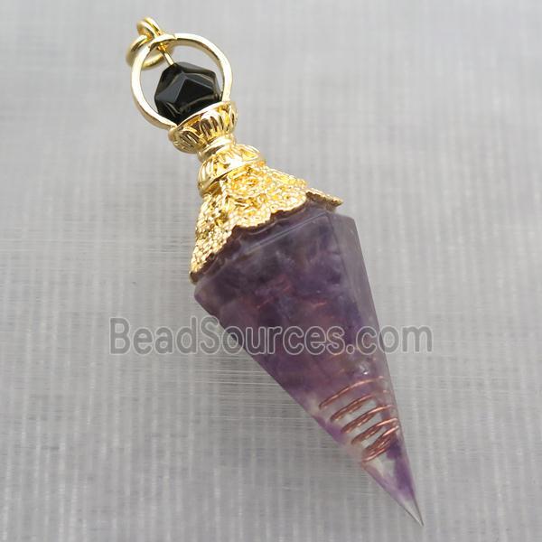 purple Amethyst chips pendulum pendant