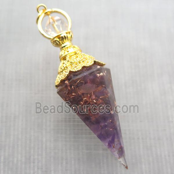 amethyst chips pendulum pendant