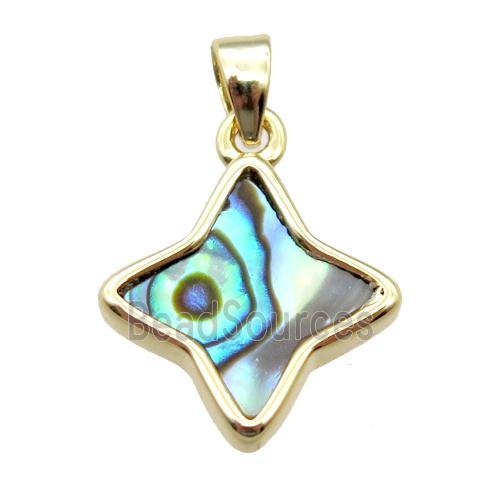 Abalone Shell star pendant, gold plated