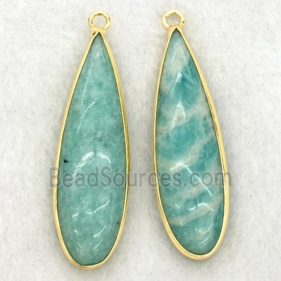 green Amazonite teardrop pendant