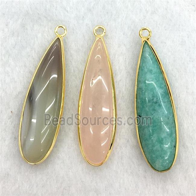 mixed gemstone teardrop pendant