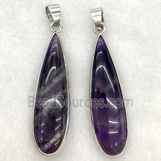 purple amethyst teardrop pendant