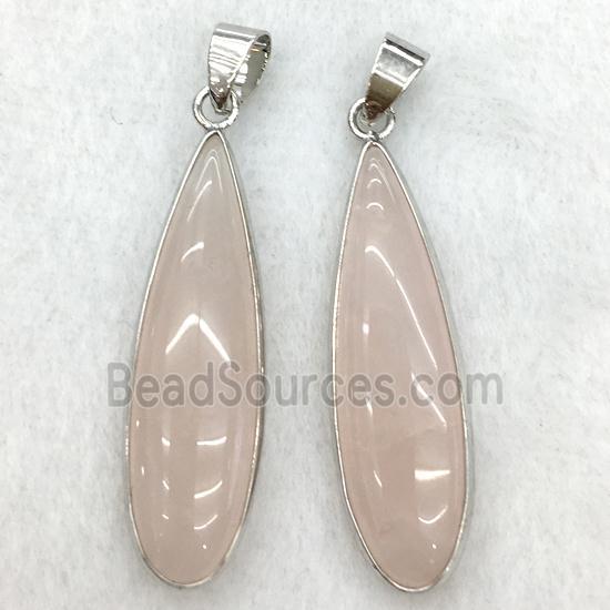 rose quartz teardrop pendant