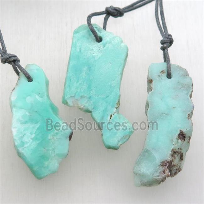 green Australian Chrysoprase slab pendant