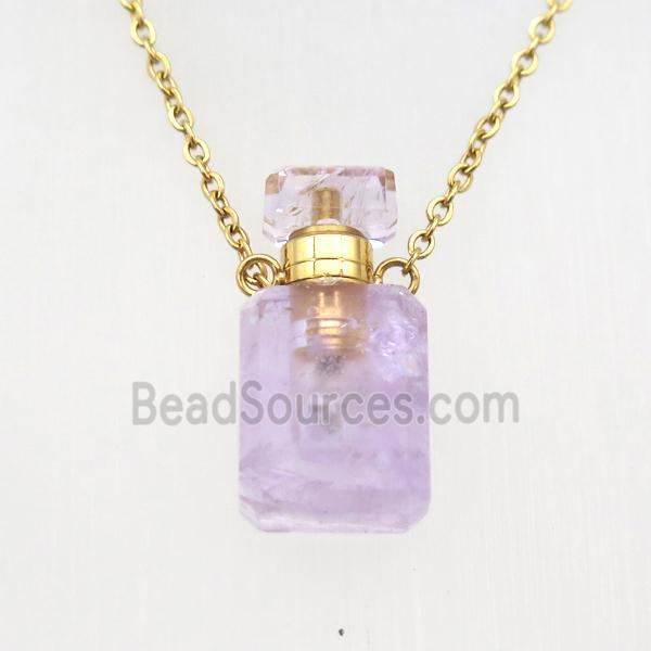 purple Amethyst perfume bottle Necklace