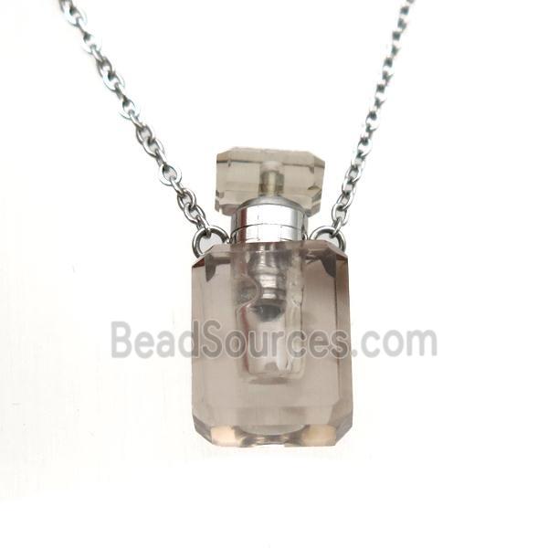 Smoky Quartz perfume bottle Necklace