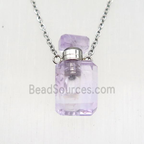 Amethyst perfume bottle Necklace