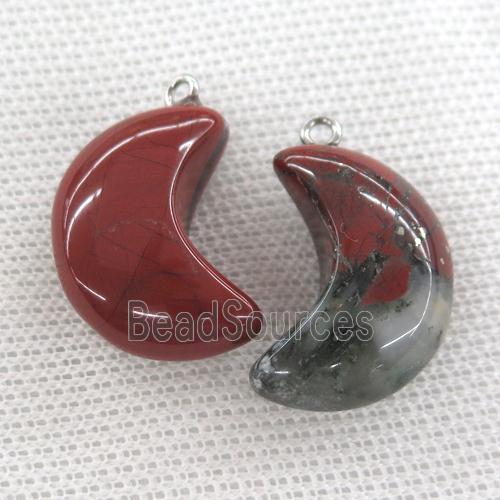 Red Jasper pendant, Crescent moon