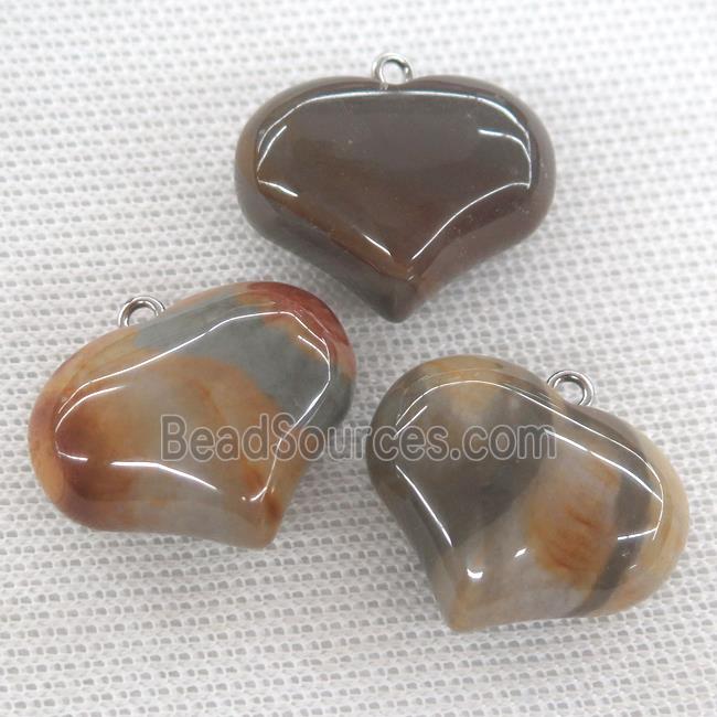 Picasso Jasper pendant, heart