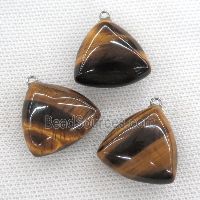 Tiger eye stone pendant, triangle