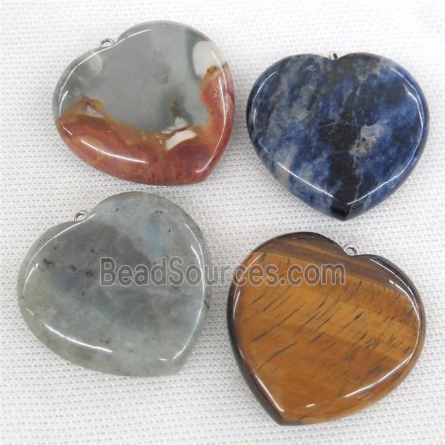 mix Gemstone heart pendant