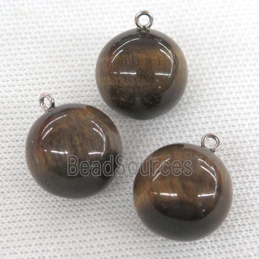 round iron Tiger eye stone pendant