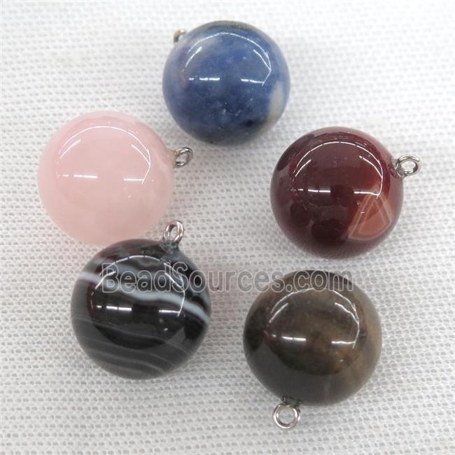 mixed Gemstone round ball pendant