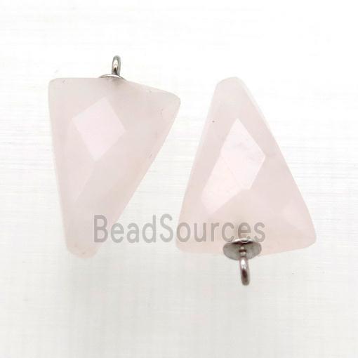 Rose Quartz pendant, faceted arrowhead